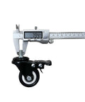 2 Inch M8 Threaded PU Swivel Caster with Brakes for Standing Desks, 360 Degree Top Plate, with caliper measuring 600 lb capacity
