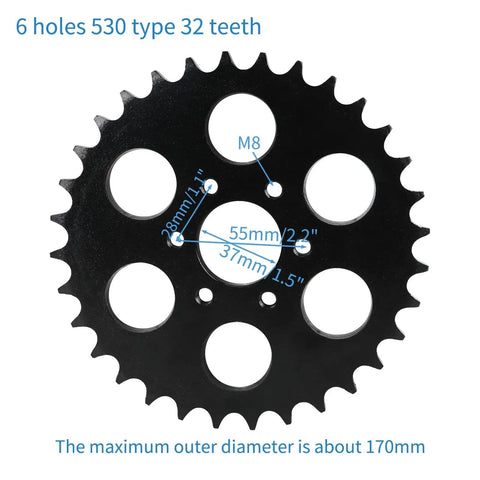 Rear Axle Kit 810mm 32 Inch For DIY ATV Quad Go Kart GY6 125cc 150cc 200cc with 6-hole 530 type 32 teeth sprocket