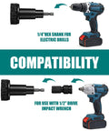 Wheel Hub Cleaning Tool Kit And Resurfacing Set with drill and wrench compatibility demonstration image.