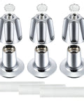 Three Piece Shower Knob Replacement Kit For Price Pfister Verve Tub And Shower Faucets Hot Cold Diverter Handles Chrome Finish