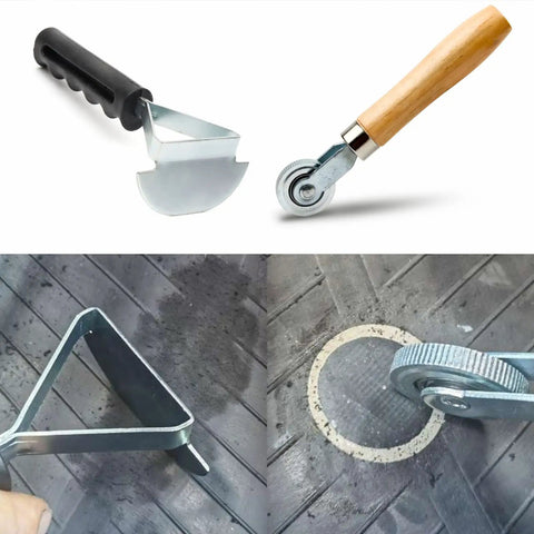 Heavy Duty 42mm Tungsten Steel Tire Repair Kit Featuring Durable Buffing Wheel Pro Grade Rubber Roller And Precision Scraping Cutter For Badass Road Repairs tools, scraper and roller.