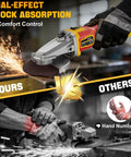 Flathead Angle Grinder For Tight Spaces With DeWalt 20V Battery Compatibility, shown cutting metal with anti-vibration safety
