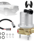12V Diesel Fuel Pump For Ram 2500 3500 Pickup 1997 1998 1999 2000 2001 2002 5.9L Cummins Turbo Diesel Direct Replacement Plug And Play OEM Compatible With 100 Percent OE Matched Connectors No Cutting Needed, shown with installation hardware