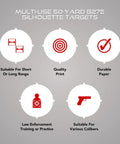 Silhouette Target Pack 12x22 Inches For Indoor And Outdoor Shooting Practice Red Police Style Silhouettes 50 Count features