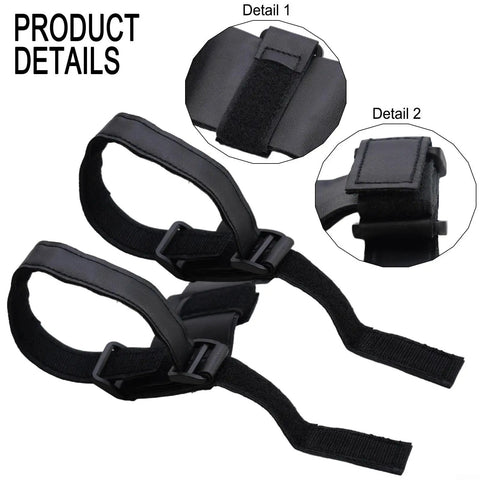 Ride Ready Golf Cart Speaker Holder Strap And Bike Rail Mount showing adjustable, non-slip straps, waterproof PU details