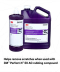3M Perfect-It EX AC compound bottles for auto detailing, ideal when paired with Foam Compounding Pad For Auto Detailing, 8 Inch Diameter.