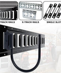 Heavy Duty 4 Inch E Track J Hooks 10 Pack For Trailers And Vans Carbon Steel With Zinc Coating 500 Lbs Working Load 1400 Lbs Break Strength Fits Enclosed Trailers And E Track Systems, black J hook on E-track rail