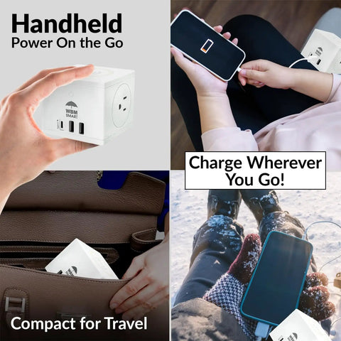 Smart Wall Mount 3 In 1 Power Strip With Wireless Charging Pad Offers Hella Reliable Surge Protection And Two AC Outlets Plus USB Type C Ports For Fast Daily Juice Up, compact and portable for travel, charging devices on the go.