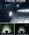 Multicolor Solar Lights Outdoor Pack Of 4 With 18 LEDs Waterproof Landscape Spotlights in cool white, high and low light modes shown.