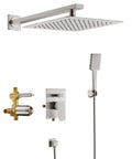 9 Inch Rain Shower Head With Handheld System Dual Shower Combo 3 Setting Sprayer Slide Bar Chrome Finish Durable Brass Rail ABS Body