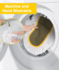 Heavy Duty 2 Pack 36 Inch Cotton Dust Mop Replacement Heads being washed in machine and by hand, showing cleaning versatility.