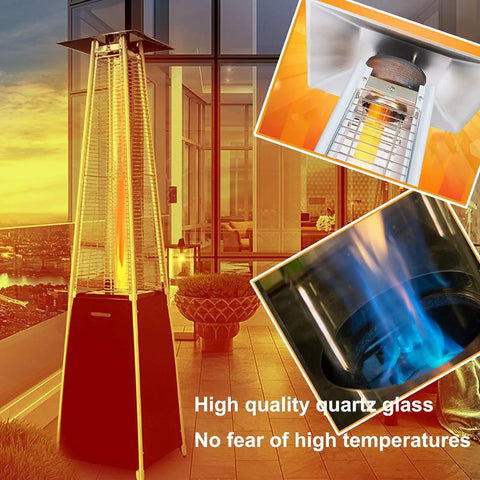 Glass Tube Replacement For Four Sided Pyramid Patio Heaters With Ring 49.5 Inch Tall And 4 Inch Diameter Outdoor Replacement Part