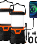 Ultra Bright LED Camping Lantern Rechargeable 1000LM With 5 Lighting Modes IP44 Waterproof 4400mAh Tent Light, charging cables