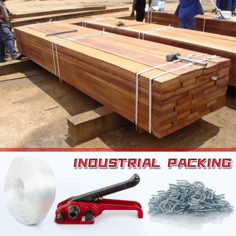 Top Shelf Straight Up Heavy Duty Packing Strapping Kit With 3/4 Inch Polyester Cord, strapping wooden pallets, industrial packing tools