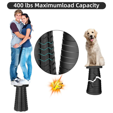 Collapsible Stool Folding Chair Portable Seat for Camping Fishing and Hiking 400 Lb Load Capacity, strong structure illustration