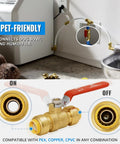 Half Inch Ball Valve Shut Off For Water Supply With Push To Connect Fittings For Pex Copper And CPVC No Lead Brass in use