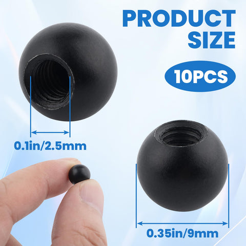 Ten Pack M4 Thread Cap Nuts Knobs Black Decorative Screw Caps For Furniture And Lighting Fixtures Perfect Fastening And Style Upgrade For Lamps Furniture And Home Decor, showing size and product quantity