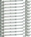 Cable Railing Hardware Kit For 1 Eighth Inch Stainless Steel Cables, Adjustable 0 To 180 Degree Angles, 20 pairs shown