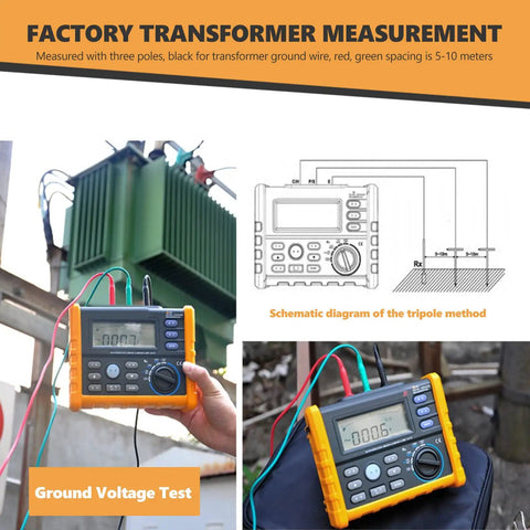 Digital Ground Earth Tester Meter 0 To 4K Ohm Insulation Tester Multimeter with LCD in factory transformer measurement