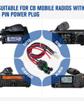 4 Pin 12AWG DC Power Cord Cable 1M With 30A Fuse for Ham Radio Compatible With Yaesu Kenwood Icom Alinco Radios