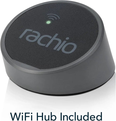 Smart Hose Timer With Two Valves And One WiFi Hub App Controlled Outdoor Faucet Timer hub device on white background