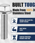 Top Pick 50 Pcs Of 1/4-20 X 1-1/4 Inch Stainless Steel Flanged Hex Bolts with flanged head, showcasing corrosion-resistant material.