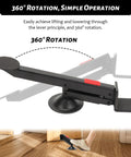 Professional Grade Hefty Swivel Door Panel Installer Cabinet Jack Lifter Tool Handles No Sweat Up To 220 Pounds Load Capacity For Shop Use showing 360-degree rotation lever