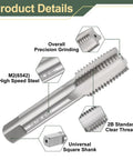 Shop Ready Hand Taper Tap For Smooth 1-1/4-7 Unc Threads With Tight 2B Fit, Heavy Duty High Speed Steel image with detailed features.