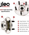 Front Wheel Hub Bearing Assembly For 2002 To 2008 Dodge Ram 1500 5 Lug 2WD Or 4WD Non ABS Front Left And Right Wheel Hubs diagram
