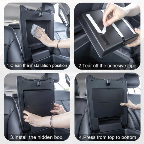 Installation steps for Three Piece Center Console Organizer Set For 2023-2026 Honda Pilot, 2024-2026 Honda Ridgeline, And 2024-2026 Honda Passport, Hidden Armrest Storage Box With Divider, ABS Interior Accessories, Top Notch, Slim, Custom Fit.