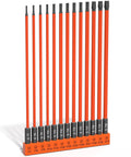 Heavy Duty 13 Piece Torx Security Bit Set With Magnetic S2 Steel TT7 To TT40 Sizes Long Shank displayed in a row.