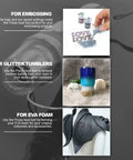 Cool Crafting Tool Heat Gun For Embossing And Shrink Wrap Includes Four Embossing Powders And Anti Static Pad