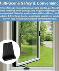 Thirty Piece Window Screen Pull Tabs And Spline Channel Lift Tools For Effortless Door Repair Durable Plastic Sliders in a window, featuring a black tab for screen removal.