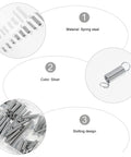 Your Go To 200 Piece Spring Assortment Kit With Compression And Extension Springs For Repairs And DIY Maintenance In A Handy Plastic Case With Size Chart For Quick Fixes features close-up of silver spring steel springs and case details.