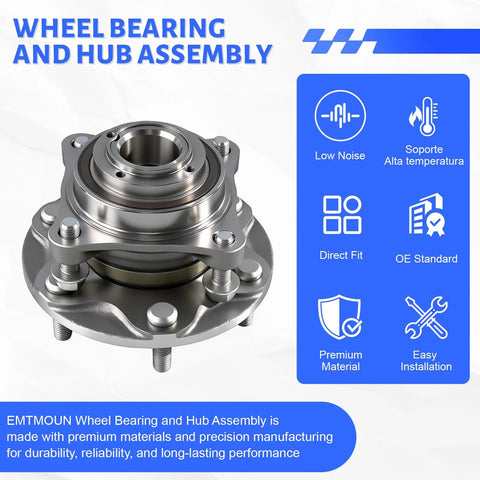 Bolt On Front Wheel Hub Bearing Assembly With ABS For Toyota Tacoma 2005-2023 Front 4WD featuring OE 515040 Replacement