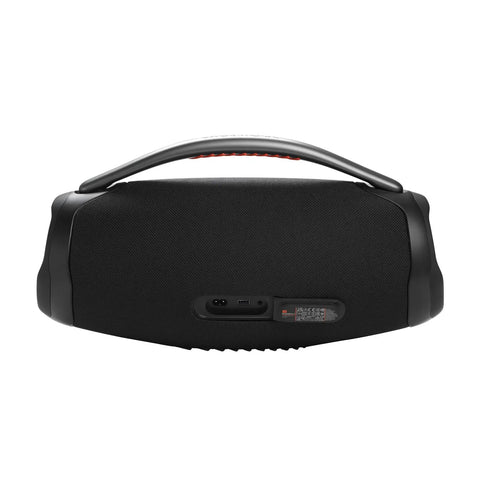 Back view of Boombox 3 Portable Bluetooth Speaker With Massive Sound And Deep Bass IPX7 Waterproof 24 Hour Playtime PartyBoost Rugged Design