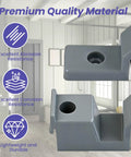 Heavy Duty Shower Door Bumpers And Sliding Glass Door Guides, gray rubber guide with durable design for smooth sliding.