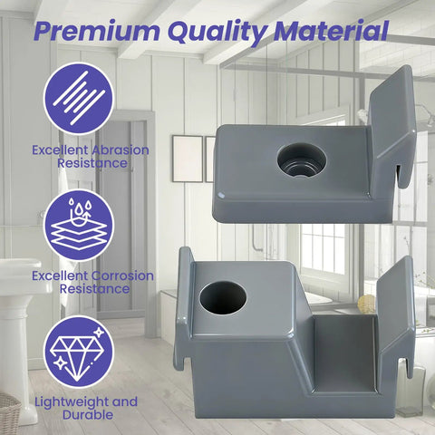Heavy Duty Shower Door Bumpers And Sliding Glass Door Guides, gray rubber guide with durable design for smooth sliding.