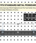Pegboard Mounting Adapter Set, 12 Metal Brackets Fits 1/4, 1/2, Or 1 Inch Peg Boards For Hanging Tools And Storage