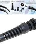 NPT Three Eighths Inch IP68 Waterproof Cable Gland Bend Relief Spiral Strain Relief Black Nylon Connector
