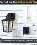 DIY Friendly Siding Mounting Block Kit With Built-In Electrical Box For One Half Inch Lap Siding, Vertical Lamp Mounting Plate, White Textured Plastic, Paintable Finish, Easy Install For Siding Light Blocks mounted on white 1/2-inch lap siding with wall lantern