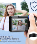 Metal Thumb Up Grip for Ricoh GR IV GR IV HDF and GR4 Monochrome Digital Cameras shown in hand with ergonomic design focus
