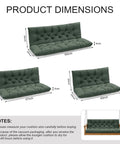 Product dimensions for Outdoor Porch Swing Cushions For 3 Seater With Backrest Splash Proof Outdoor Polyester Fabric