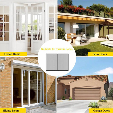 Magnetic Garage Door Screen 8 By 7 Ft For One Car, Reinforced Fiberglass Mesh With Strong Magnets for various door types.