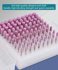 100 Pieces Polishing Stone Head Pro Grade Set For Grinder With 3mm Shank, Multipurpose Grinding Wheel Burr Bits in packaging