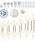 Set Of Seven Invisible Plate Hangers For Wall Display Featuring Stainless Steel Hooks In Four Six Eight Ten And Twelve Inch Sizes No Sweat Setup To Show Off Your Decor Built Tough with ceramic plates and mounting hardware.