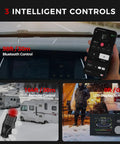 Image showing Bluetooth and remote controls with LCD display for the 8Kw Portable Diesel Heater for vans and RVs.