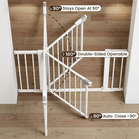 Extra Wide Baby Gate For Stairs And Doorways With Walk Through Door Auto Close Pet Gate Pressure Mounted Fits 29.5 To 51.5 Inches Easy Install Moms Choice Award Winner Kid Safe Home Safe
