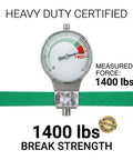 Legit Heavy Duty Poly Banding Strapping Kit With 1000 Ft Pet Strap And Pro Ratchet Tensioner Upgraded Sealing Tool Plus Hundred Steel Seals measuring 1400 lbs break strength.