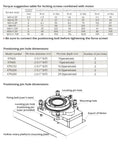 200mm Hollow Rotating Platform With 10:1 Speed Reducer Smooth Operator 360 Degree Round Table torque and pin dimensions chart